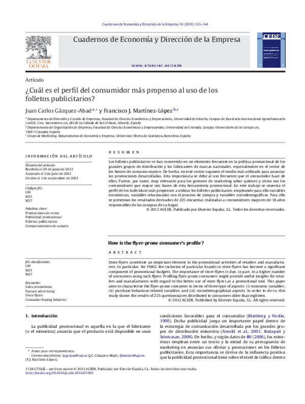 (PDF) How is the flyer-prone consumer's profile? | ¿Cuál es el perfil ...