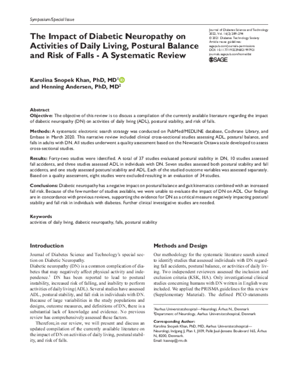 (PDF) The Impact of Diabetic Neuropathy on Activities of Daily Living ...