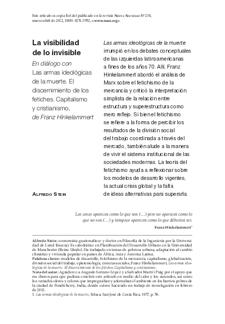 (PDF) La visibilidad de lo invisible. En dialogo con las armas ideol ...