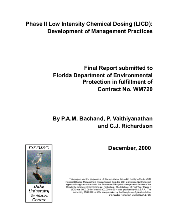 (PDF) Phase II Low Intensity Chemical Dosing (LICD): Development of ...