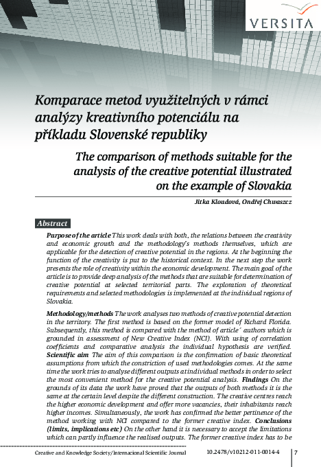 (PDF) The comparison of methods suitable for the analysis of the ...