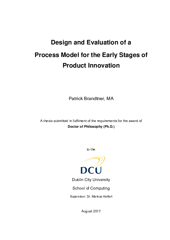 (PDF) Design and evaluation of a process model for the early stages of ...