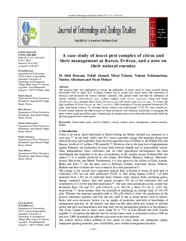 (PDF) A case study of insect pest complex of citrus and their ...