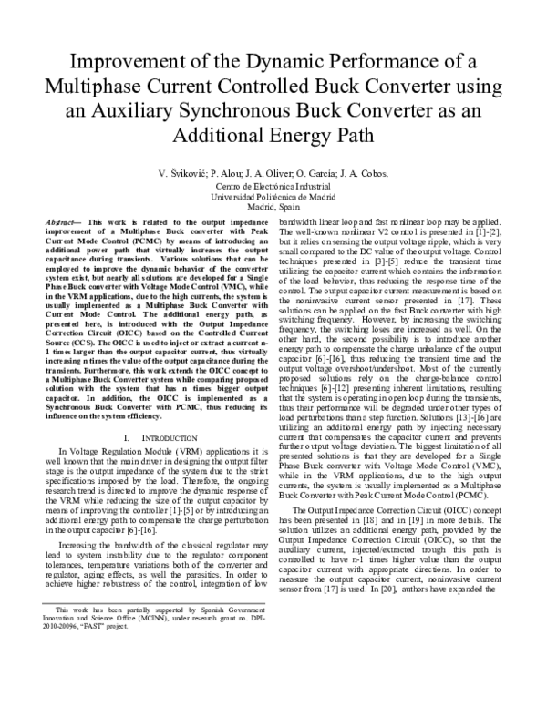 (PDF) Improvement of the Dynamic Performance of a Multiphase Current ...
