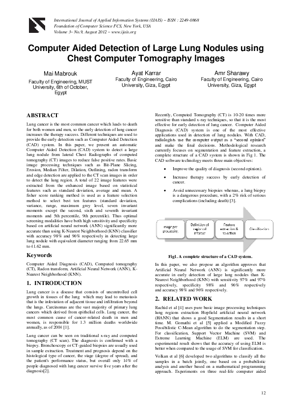 (PDF) Computer aided detection of large lung nodules using chest ...