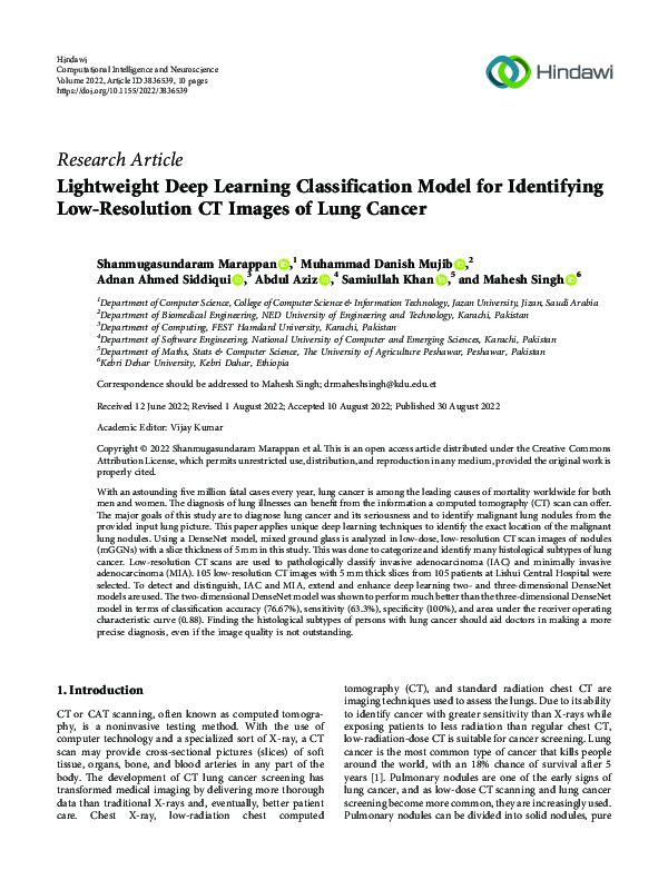(PDF) Lightweight Deep Learning Classification Model for Identifying ...