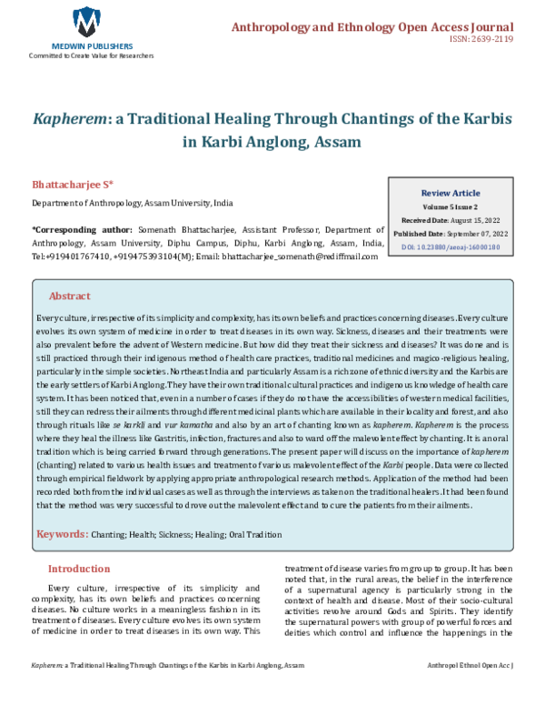 (PDF) Kapherem: a Traditional Healing Through Chantings of the Karbis ...