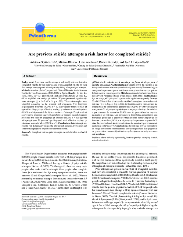 (PDF) Are previous suicide attempts a risk factor for completed suicide?