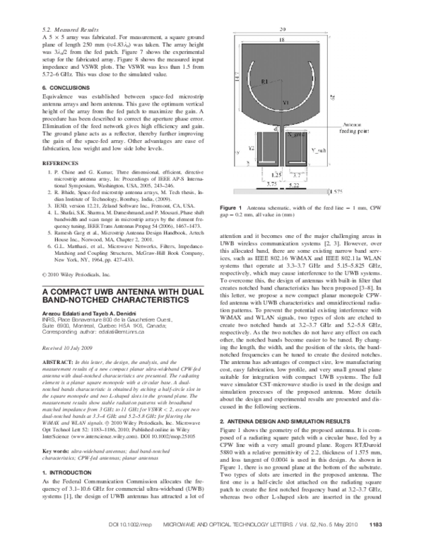 (PDF) A compact UWB antenna with dual bandnotched characteristics