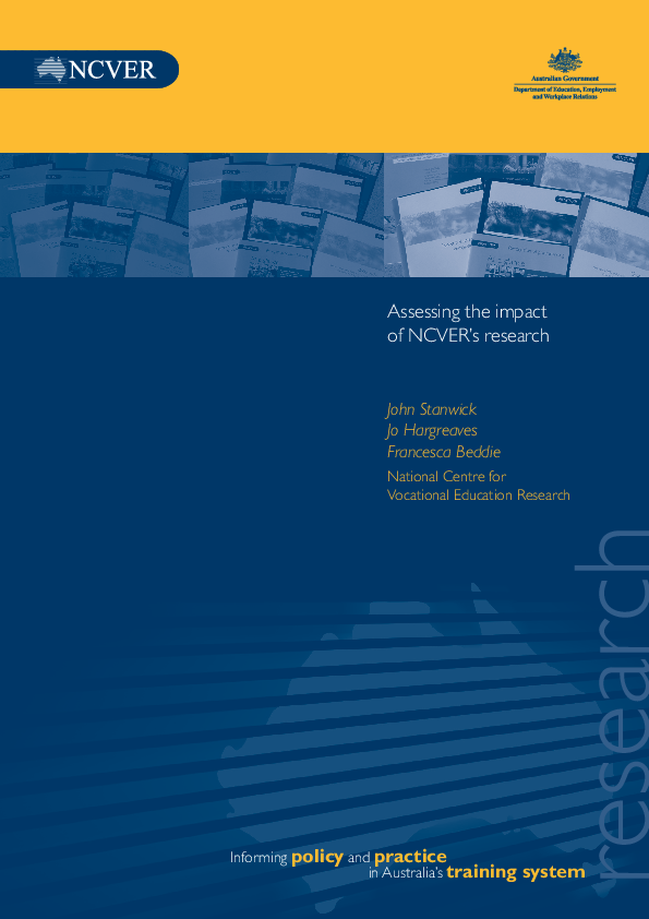 (PDF) Assessing the impact of NCVER's research