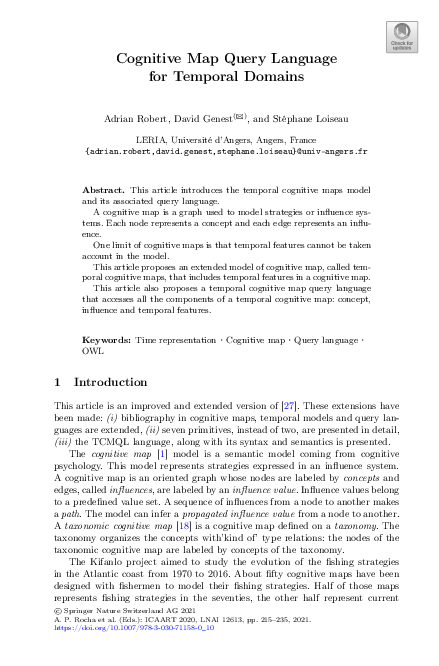 (PDF) Cognitive Map Query Language for Temporal Domains