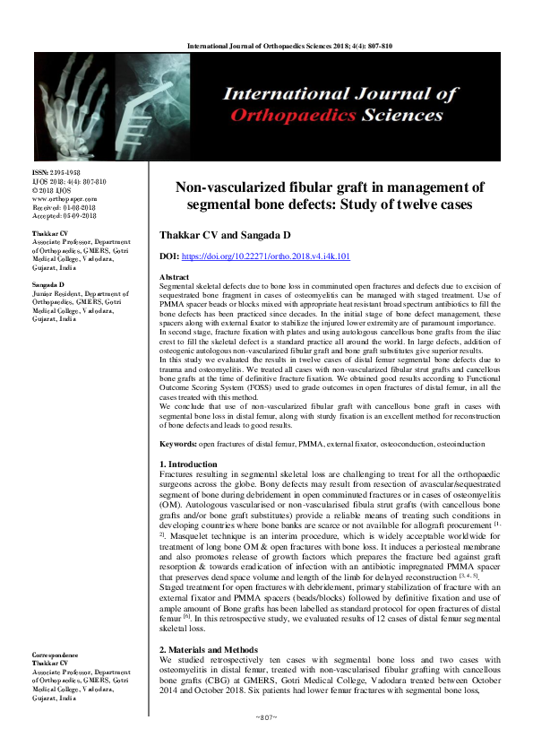 (PDF) Non-vascularized fibular graft in management of segmental bone ...