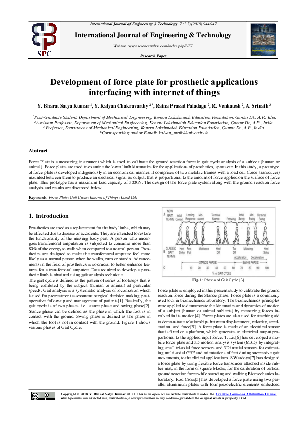 (PDF) Development of force plate for prosthetic applications ...