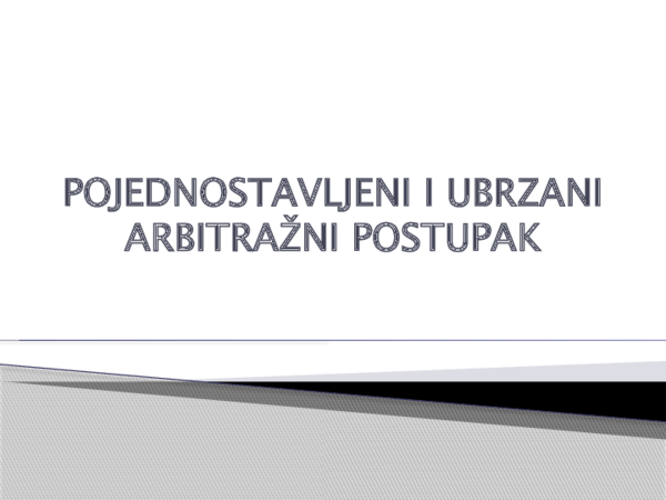(PPT) Fast Track Arbitration