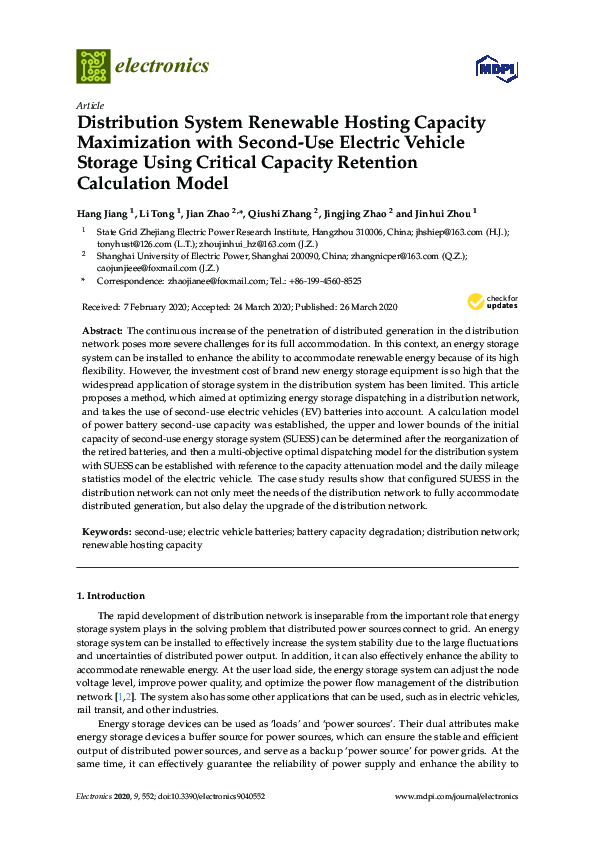 (PDF) Distribution System Renewable Hosting Capacity Maximization with ...