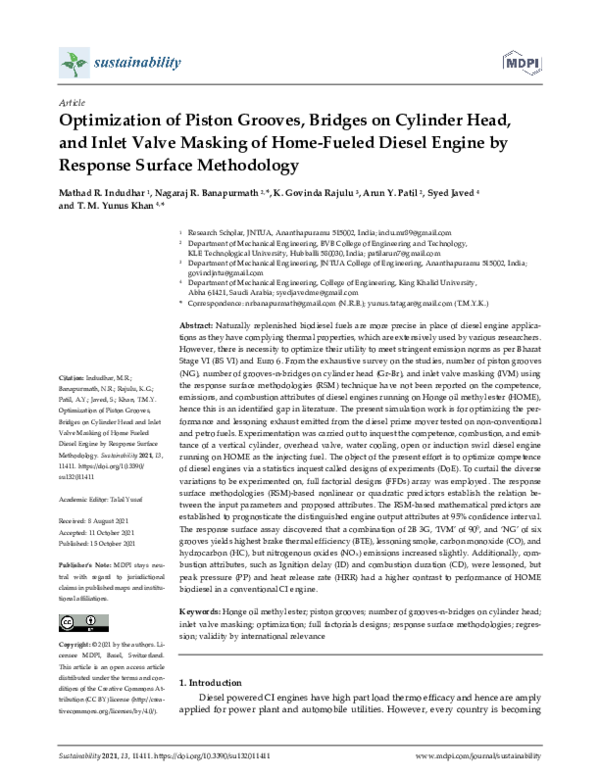 (PDF) Optimization of Piston Grooves, Bridges on Cylinder Head, and ...