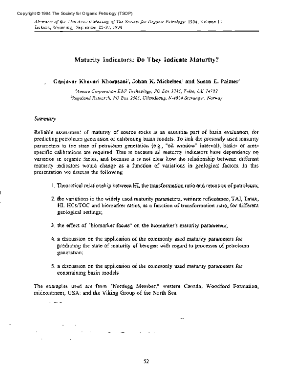 (PDF) Maturity Indicators: Do They Indicate .Maturity?