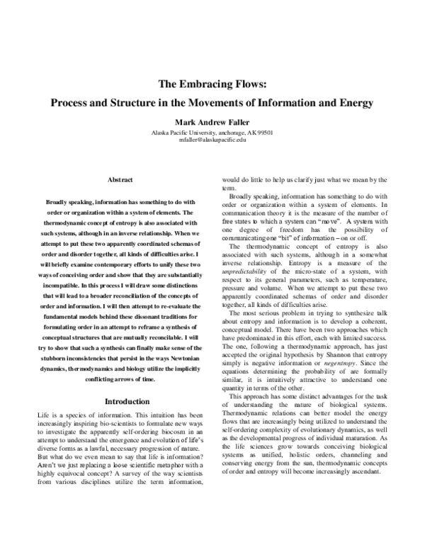 (PDF) The Embracing Flows: Process and Structure in the Movements of ...
