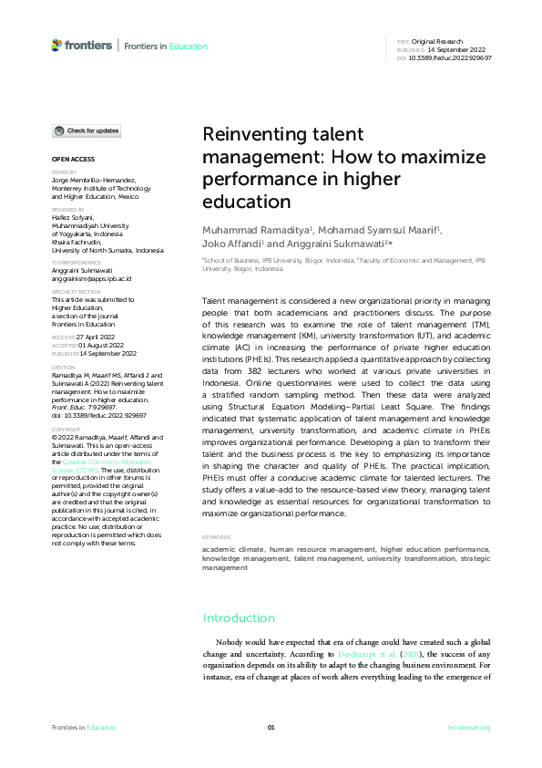 (PDF) Reinventing talent management: How to maximize performance in ...