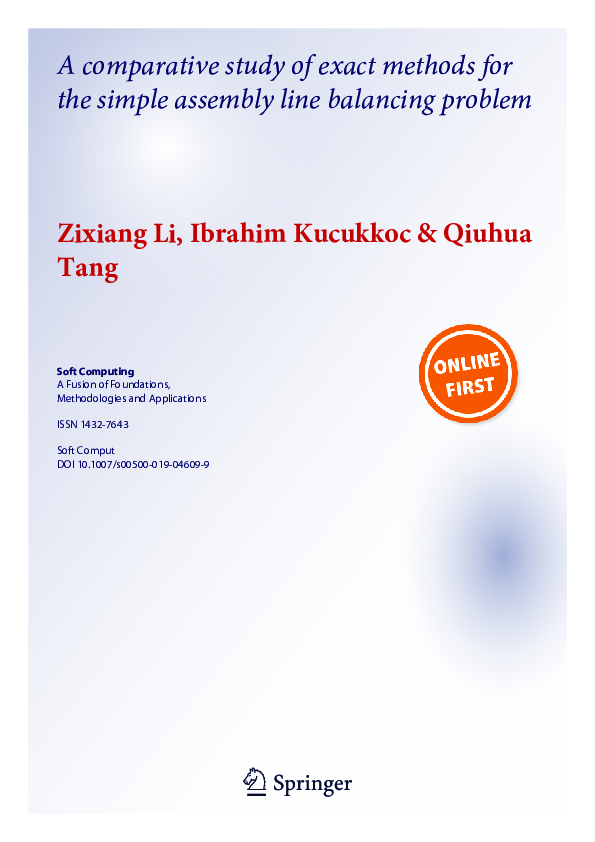 (PDF) A comparative study of exact methods for the simple assembly line ...