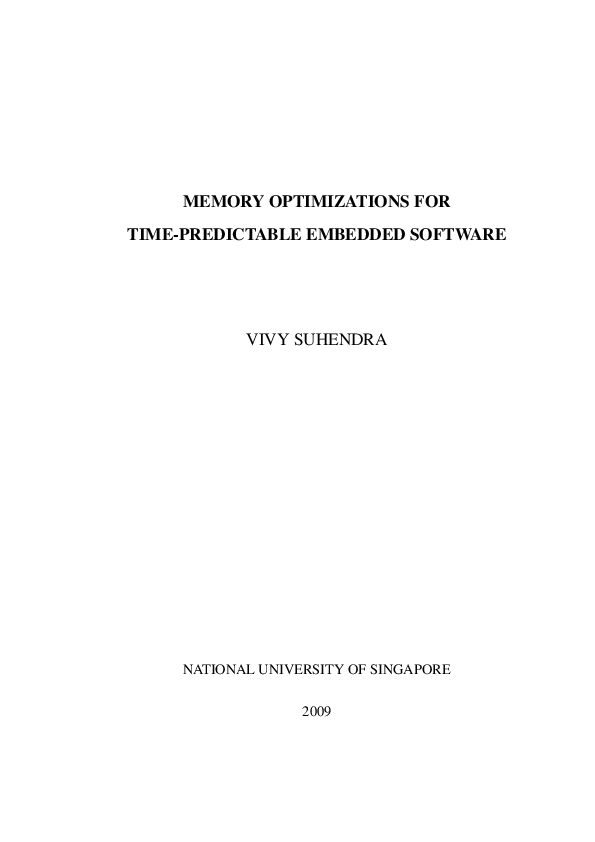 (PDF) Memory Optimizations for Time-Predictable Embedded Software