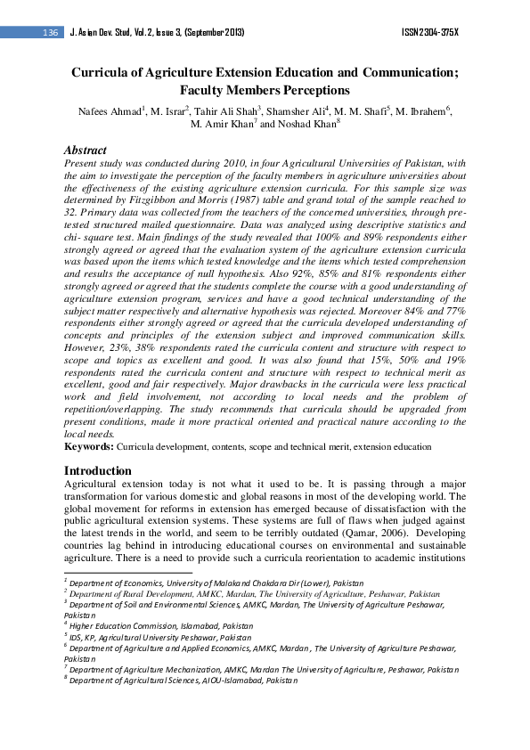 (PDF) Curricula of Agriculture Extension Education and Communication