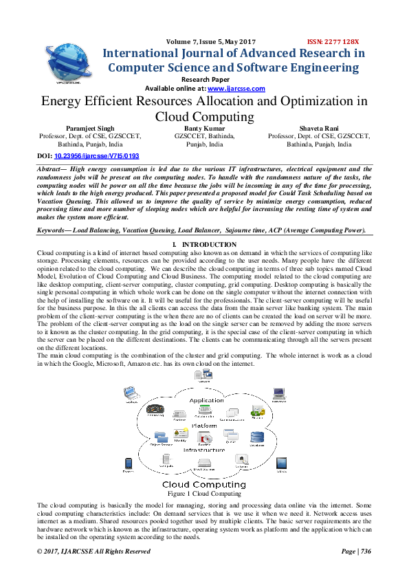 (PDF) Energy Efficient Resources Allocation and Optimization in Cloud ...