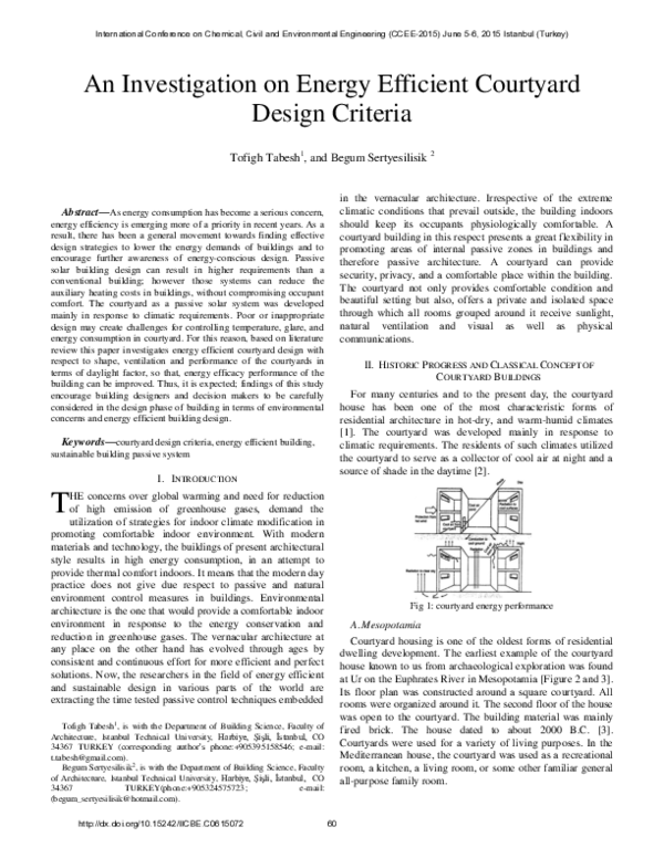 (PDF) An Investigation on Energy Efficient Courtyard Design Criteria