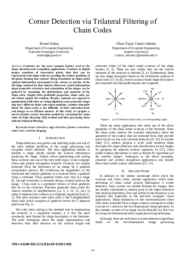 (PDF) Corner detection via trilateral filtering of chain codes