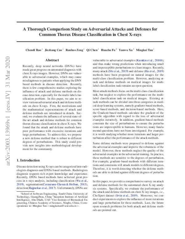 (PDF) A Thorough Comparison Study on Adversarial Attacks and Defenses ...