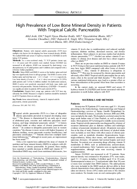 (PDF) High prevalence of low bone mineral density in pre-dialysis ...