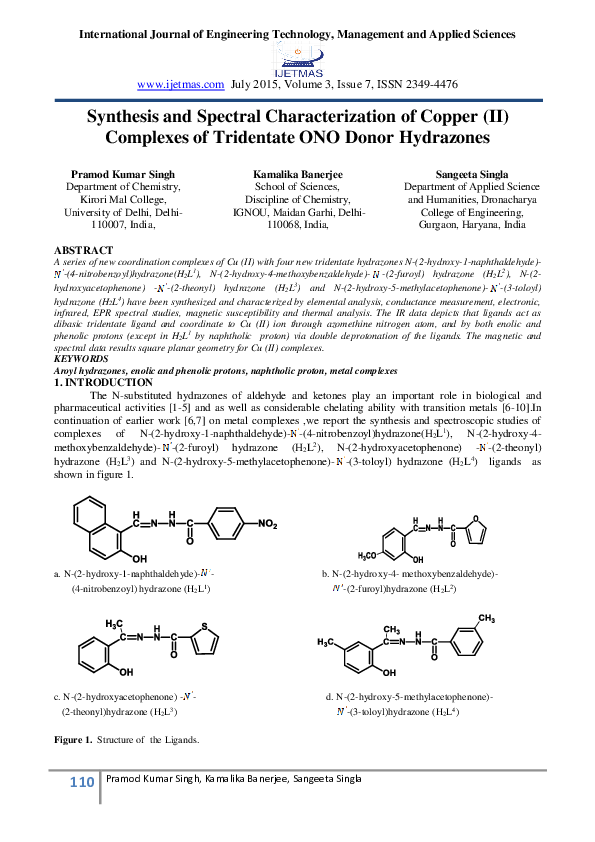 (PDF) 10 Pramod Synthesis and Spectral Characterization of Copper (II ...