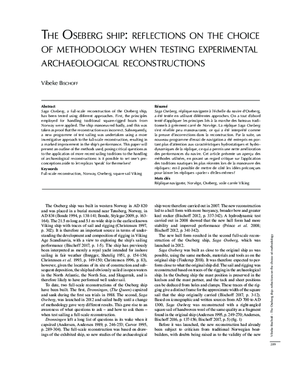 (PDF) The Oseberg Ship: Reflections on the choice of methodology when ...