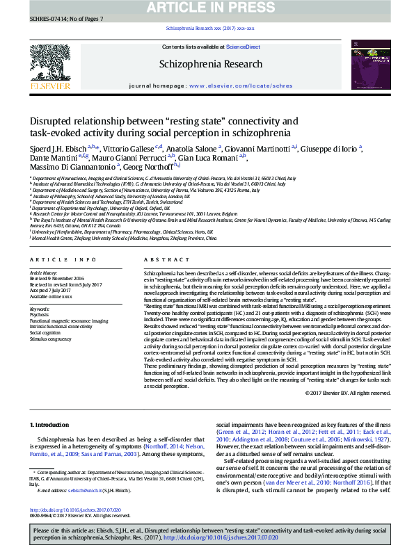 (PDF) Disrupted relationship between "resting state" connectivity and ...