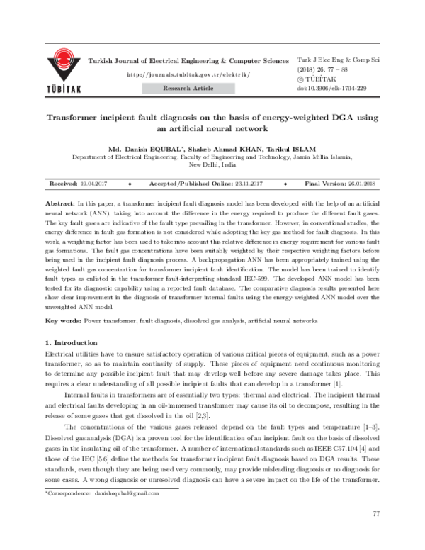 (PDF) Transformer incipient fault diagnosis on the basis of energy ...