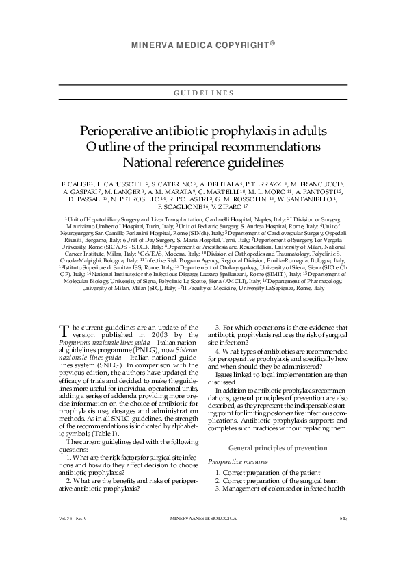 (PDF) Perioperative antibiotic prophylaxis in adults: the 2008 update ...
