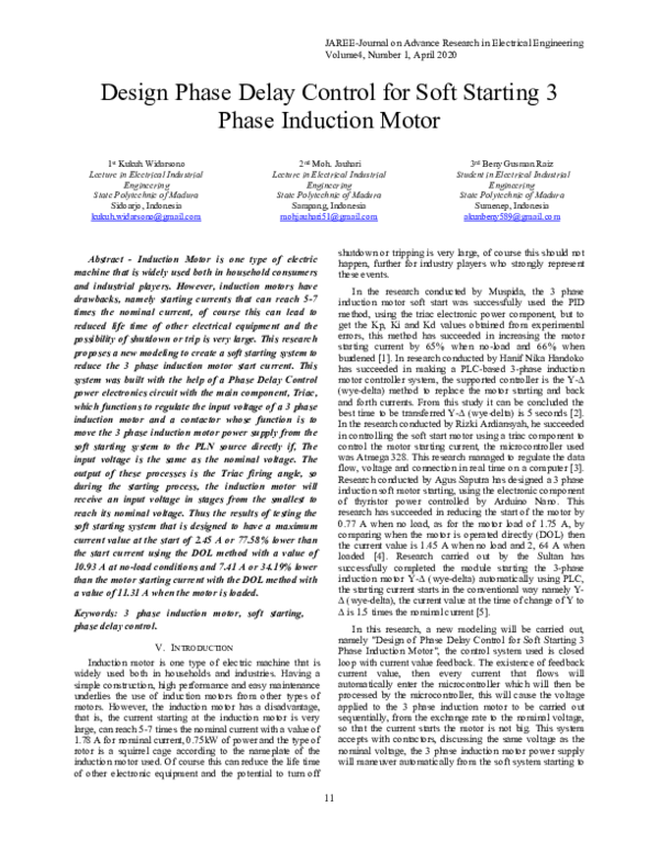 (PDF) Design Phase Delay Control for Soft Starting 3 Phase Induction Motor
