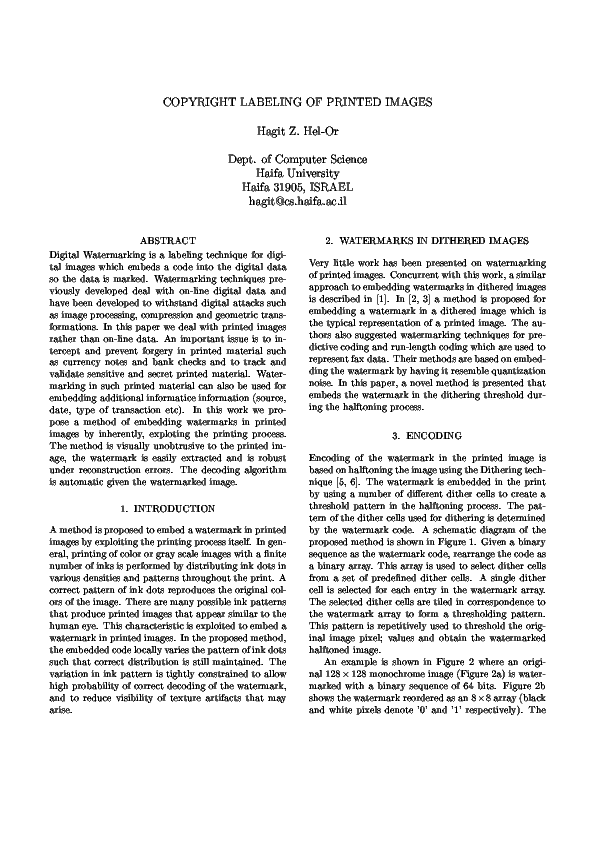 (PDF) Copyright labeling of printed images
