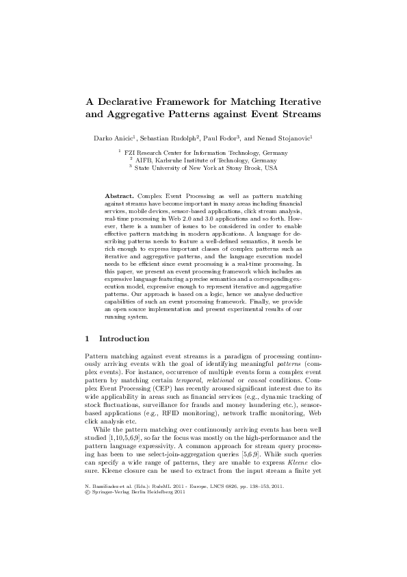 (PDF) A Declarative Framework for Matching Iterative and Aggregative ...