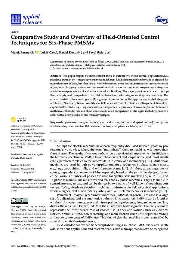 (PDF) Comparative Study and Overview of Field-Oriented Control ...