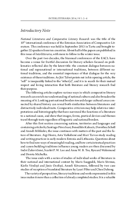 (PDF) Introductory Note