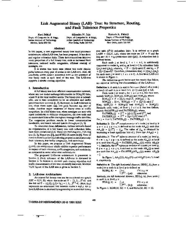 (PDF) Link augmented binary (LAB)-tree: its structure, routing, and ...