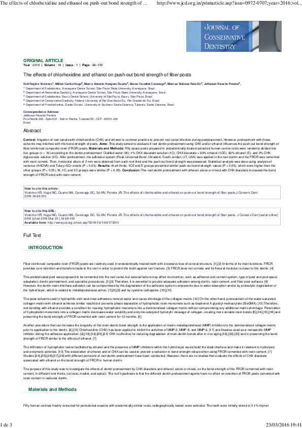 (PDF) The effects of chlorhexidine and ethanol on push-out bond ...