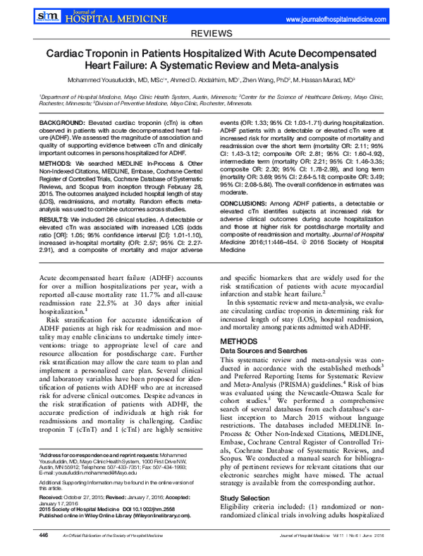 (PDF) Cardiac troponin in patients hospitalized with acute ...