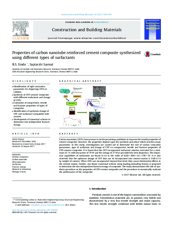 (PDF) Properties of carbon nanotube reinforced cement composite ...