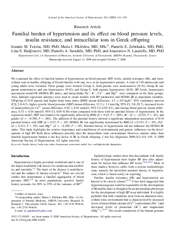 (PDF) Familial burden of hypertension and its effect on blood pressure ...