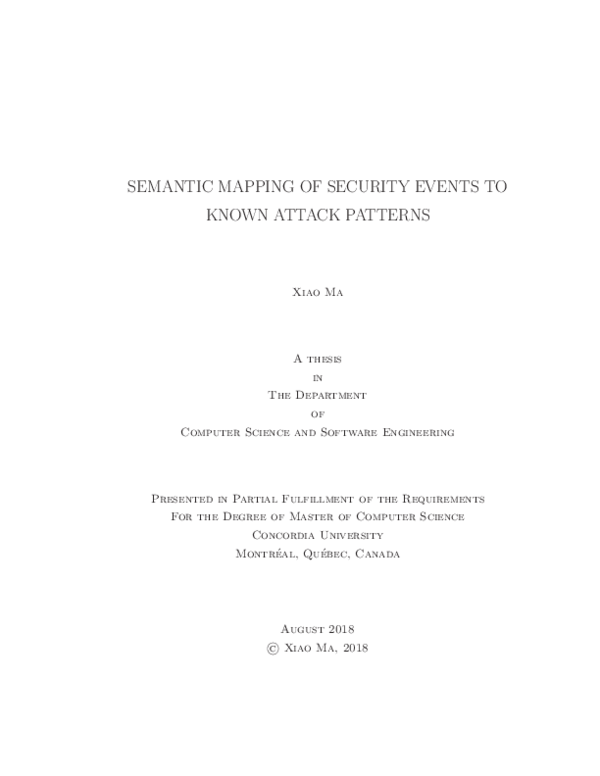 (PDF) Semantic Mapping of Security Events to Known Attack Patterns