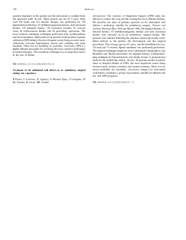 (PDF) Treatment of the abdominal wall defects in an ambulatory surgical ...