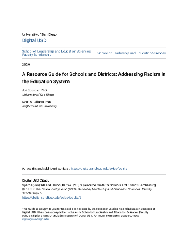 (PDF) A Resource Guide for Schools and Districts: Addressing Racism in ...