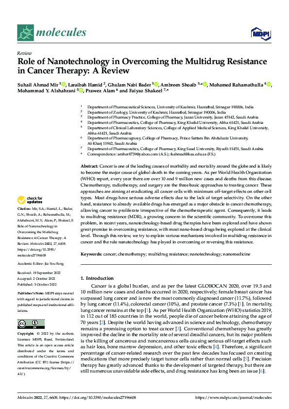 (PDF) Role of Nanotechnology in the Multidrug Resistance in